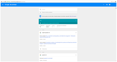 mi actividad de google